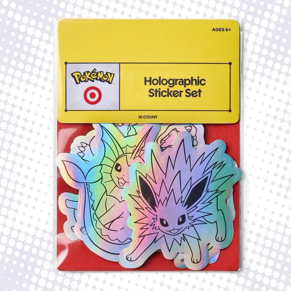 Pokemon x Target 10ct Holographic Sticker Set New Pack (3)